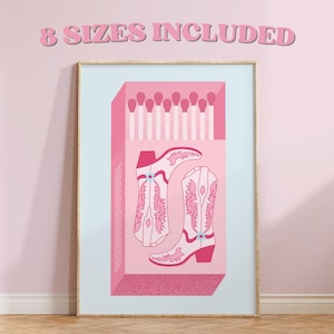 Trendy Matchbox Print, Trendy Matches Poster, Retro Matchbook Wall Art, Preppy Aesthetic Print for Apartment, Instant Digital Download .