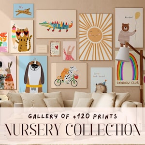 120+ Nursery Prints Bundle, Eclectic Wall Art for Kids Room, Playful and Colorful Kids Decor, Printable Kids Room Art, Digital Wall Prints