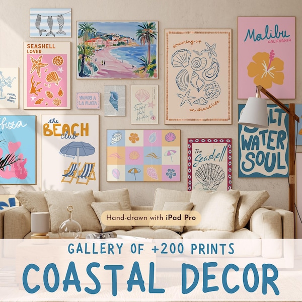 200+ Coastal Wall Art Prints, Beach House Decor, Nautical Posters, Ocean Aesthetic, Sea Themed Art, Tropical Summer Vibes, Digital Download