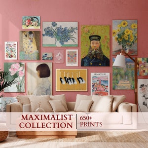 MEGA BUNDLE Of Maximalist Gallery Wall Set, Eclectic Wall Art, Vintage Prints,  Maximalist Home Decor, Van Gogh, Matisse, Monet, Vintage Art
