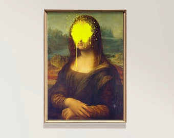 改変されたモナ・リザの肖像画、折衷的なポップアートプリント
