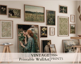 Set da parete per galleria vintage di + 350, set di arte da parete per galleria, set di stampe da parete eclettico MEGA BUNDLE, arredamento per la casa in fattoria, set di arte da parete di campagna