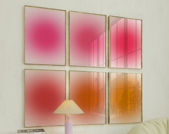 Zestaw wydruków z gradientem „Positive Aura”, modna sztuka ścienna (do pobrania w wersji cyfrowej)