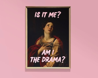 Funny Altered Portrait Art Print, Eclectic Wall Art (Digital Download)