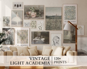 Vintage Light Academia van 120+, Gallery Wall Art Set, MEGA BUNDEL Set, Neoklassieke landschappen, Boerderij Home Decor, Klassieke kunstafdrukken.