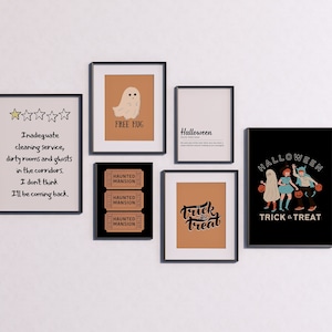 Set of 6 halloween collection, halloween prints, trendy halloween wall art, halloween wall art printable, halloween decor,printable wall art