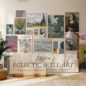 MEGA BUNDLE Of Maximalist Gallery Wall Set, Eclectic Wall Art, Vintage Prints,  Maximalist Home Decor, Van Gogh, Matisse, Monet, Vintage Art