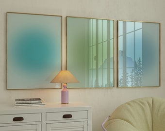 Zestaw wydruków Aura Gradient, kolorowa, modna sztuka ścienna (do pobrania w wersji cyfrowej)