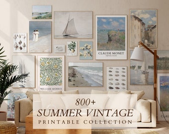 MEGA-PAKET MIT ÜBER 800 Vintage-Sommerdrucken, neutraler Galerie-Wandkunst, erdfarbener Wohndekoration, Vintage-Raffinesse, Vintage-Kollektion.