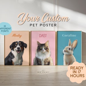 Custom Pet Portraits, Personalized Dog, Cat & Pet Art Prints, Cartoon, Sketch | Unique Pet Memorial, Gift Personalized dog prints