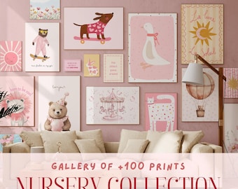 100+ Piece Nursery Prints Bundle, Whimsical Kids Room Decor (Digital Download)