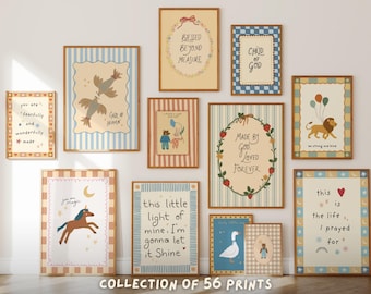 Christian Nursery Wall Art Set, Bible Verse Prints, Gender Neutral Scripture Decor (Digital Download)