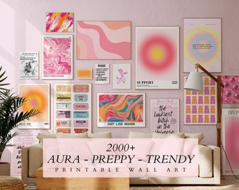 MEGA BUNDEL van 2000+ Trendy Gallery Wall Set, Aura Wall Art, Preppy Poster, Kleurrijk Home Decor, Mode prints, Kleurrijke Artistieke Impressies