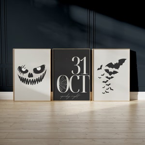 Set of 3 halloween collection, halloween prints, trendy halloween wall art, halloween wall art printable, halloween decor,printable wall art