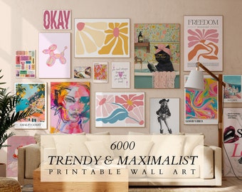 MEGA BUNDEL van 6000 Maximalist Gallery Wall Set, Eclectische Wall Art, Trendy Poster, Maximalist Home Decor, Eclectic Gallery Wanddecoratie