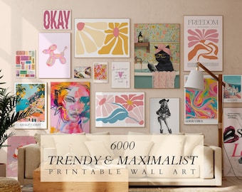 6000+ Eclectic Gallery Wall Art Prints, Maximalist Home Decor (Digital Download)