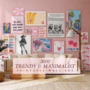 Eclectic Gallery Wall Set, 3000+ Trendy Prints (Digital Download)