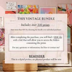 MEGA BUNDLE di oltre 100 stampe artistiche di cocktail, stampe di decorazioni da parete per cucina, decorazioni per la cucina alla moda, poster stampabili per cocktail, stampe da cucina retrò. immagine 8