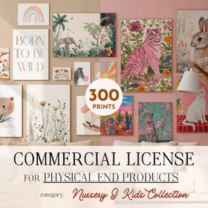Commercial License for Set of 300 Wall Art Bundle, Poster Set License, Only Physical Product Commercial License, Start Your Small Business .