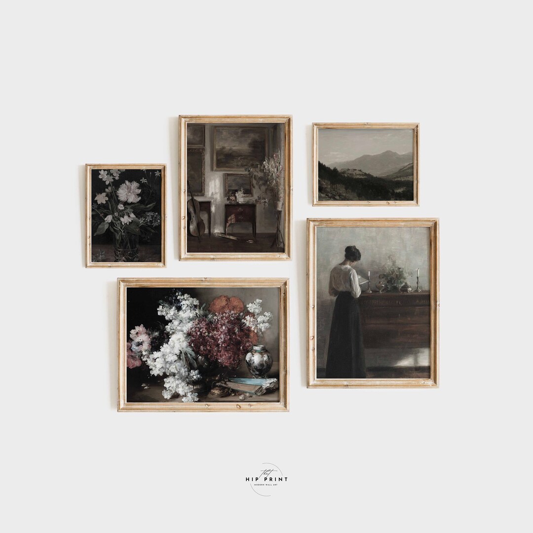 Dark Academia Gallery Wall Art Set, Moody Victorian Prints (digital ...