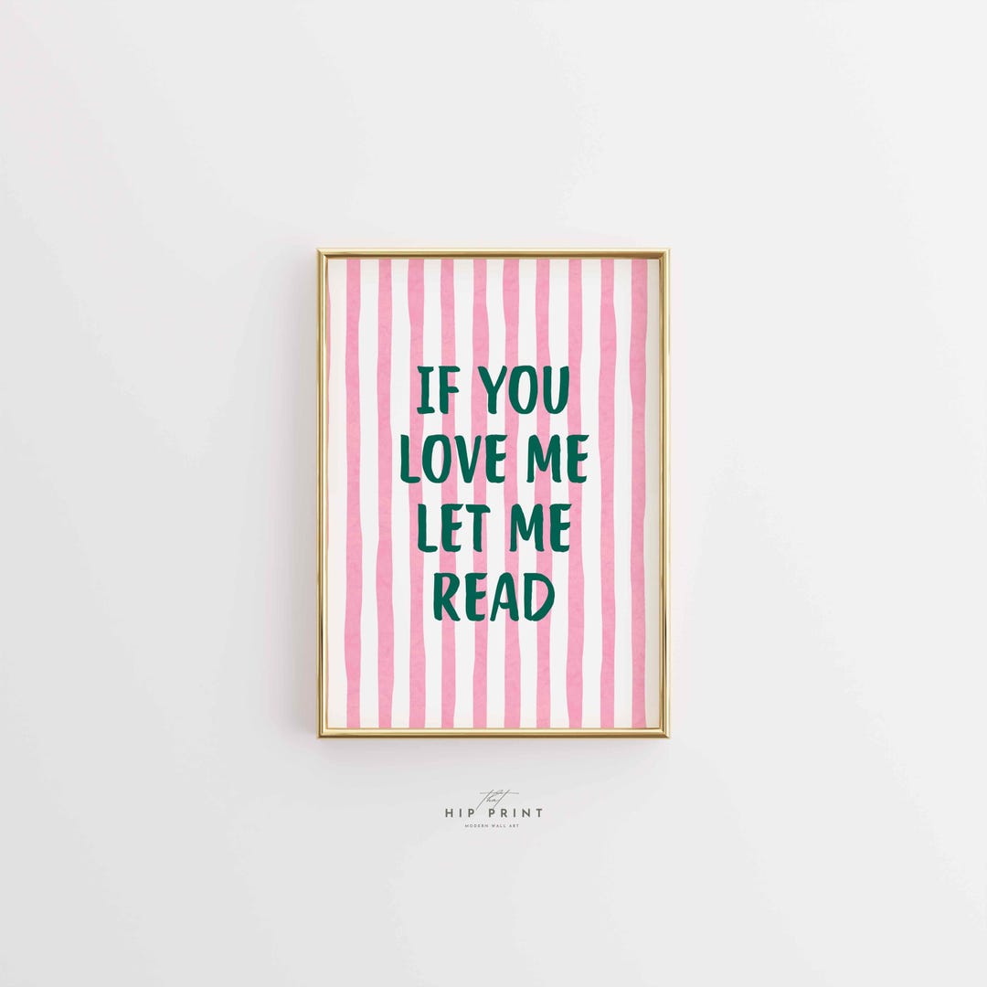 Pink Reading Poster, Book Lover Wall Art (digital Download) - Etsy