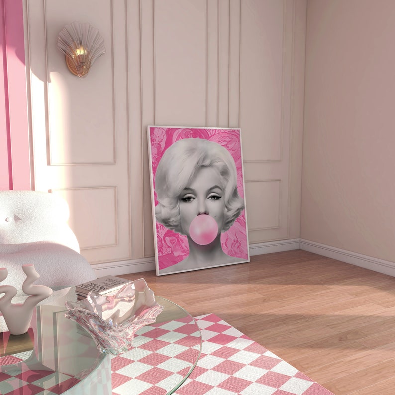 Marilyn Monroe Bubble Gum ,Fashion Print Logo INSTANT DOWNLOAD, Pop Art Print, Wall Art, Printable Art, Digital Download, Fashion Print zdjęcie 2
