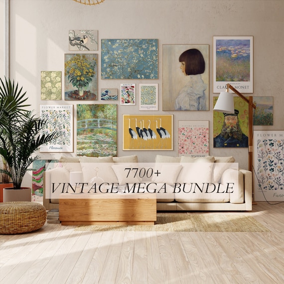7700+ Vintage Art MEGA BUNDLE, Eclectic Gallery Wall Set (Digital Download)