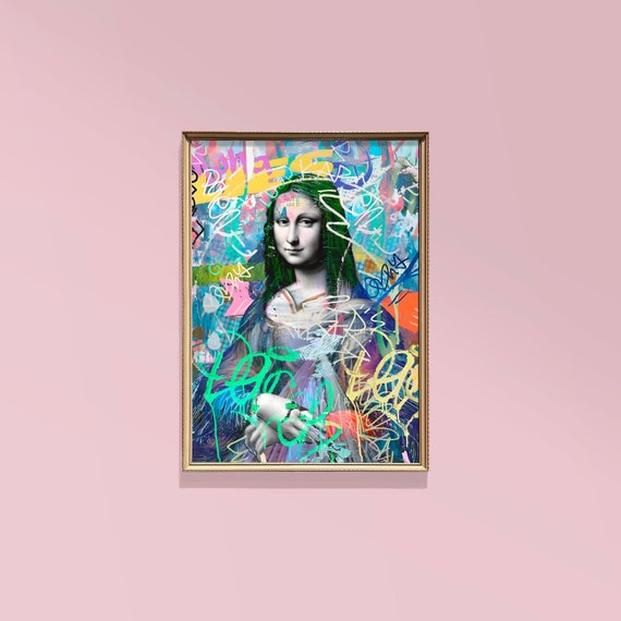 Gioconda, Mona Lisa, Framed Print,altered Vintage ,portrait