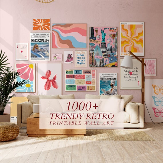 Set of 1000 Trendy Wall Art Eclectic Wall Art Maximalist Wall Decor Retro Wall Art Fashion Prints College Room Decor Preppy Poster. Etsy