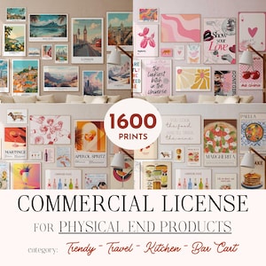 License for Set of 1600 Wall Art Bundle, Poster Set License,Only Physical Product Commercial License, Start Your Small Business .