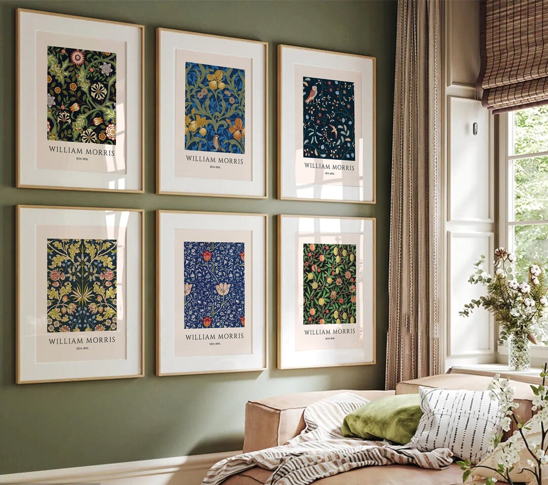Set of 6 William Morris Print, Art Nouveau Print, Exhibition Print