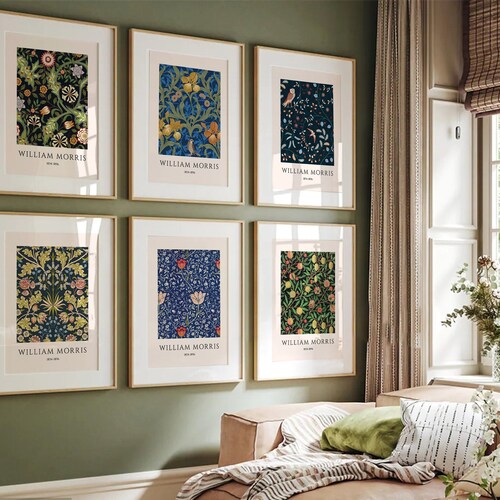 Set of 6 William Morris Print, Art Nouveau Print, Exhibition Print