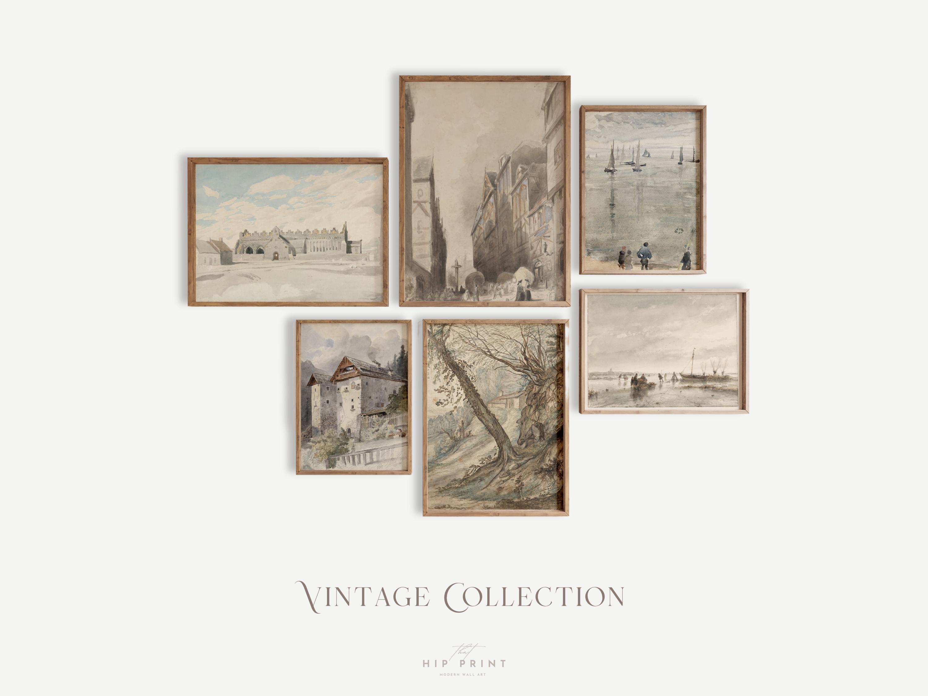 180 Neutral Vintage Art Prints, Earth Tone Gallery Wall (printable