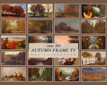300+ Fall TV Frame Art, Autumn Landscape Collection (Digital Download)