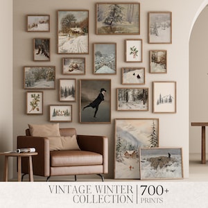 MEGA BUNDLE OF +700 Winter Prints, winter wall decor, Vintage vintage posters, Trendy Wall Decor, winter Digital  Art, Vintage Winter Print
