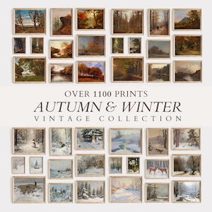 1100 Vintage Galerie Poster,HERBST & WINTER PAKET,Eklektische Wandkunst,Herbst Poster, Vintage Herbst Dekor,Bauernhaus Dekor,digitaler Download