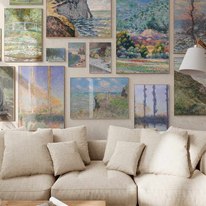 Conjunto de más de 200 impresiones digitales de Claude Monet, pinturas al óleo vintage, impresiones en lienzo de Monet, arte impresionista, MEGA paquete, pinturas antiguas imagen 7