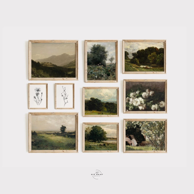 Set of 40 English Countryside Prints,Landscape Printable Gallery Wall Art, English Manor House,Vintage Oil Painting,Countryside Gallery Wall image 6
