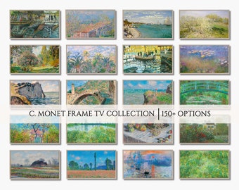 Ensemble de 150 pièces d'art pour téléviseur Samsung, collection Monet, oeuvre d'art vintage, oeuvre d'art célèbre, oeuvre d'art pour cadre de télévision, cadre de télévision de style vintage, cadre de télévision Monet rétro