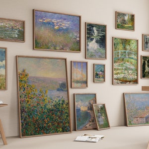 Set von 200 Digitale Drucke von Claude Monet, Vintage Ölgemälde, Monet Leinwanddruck, impressionistische Kunst, MEGA Bundle, antike Gemälde Bild 2