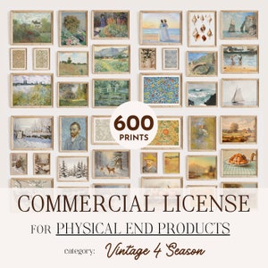 Commercial License for Set of 600 Wall Art Bundle, Poster Set License, Only Physical Product Commercial License, Start Your Small Business .