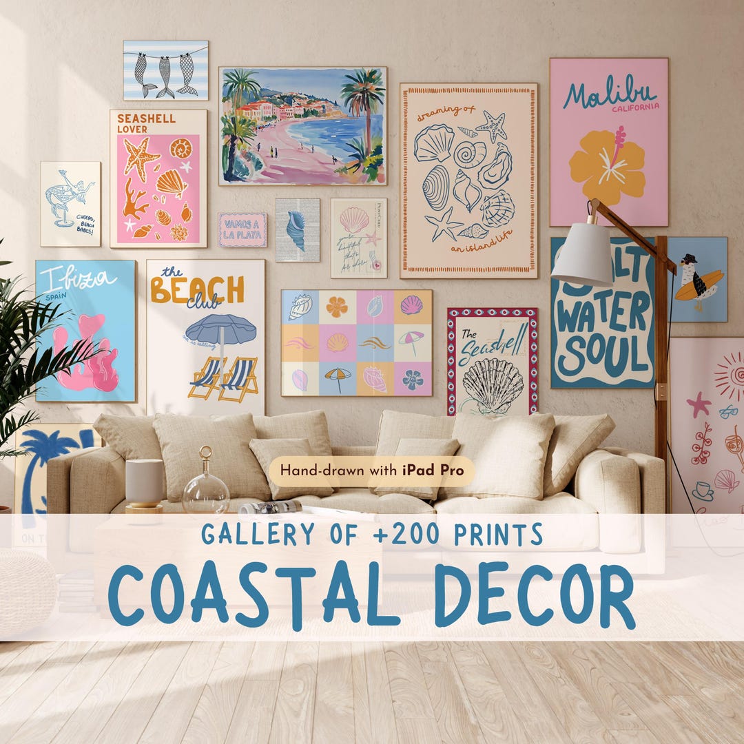 200+ Coastal Wall Art Prints, Beach House Decor, Nautical Posters, Ocean Aesthetic, Sea Th