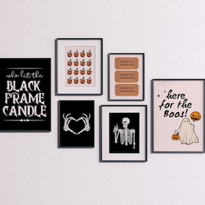 Set di 6 collezione di Halloween, stampe di Halloween, arte della parete di Halloween alla moda, arte della parete di Halloween stampabile, decorazioni di Halloween, arte della parete stampabile