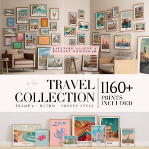 MEGA PACK of 1160+ Travel Posters, World Travel Prints, Digital Wall Art, Aesthetic Room Decor, Cities & Landscape Prints, Vintage Travel