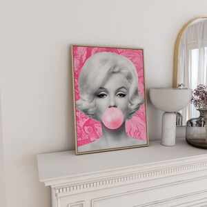 Marilyn Monroe Bubble Gum ,Fashion Print Logo INSTANT DOWNLOAD, Pop Art Print, Wall Art, Printable Art, Digital Download, Fashion Print zdjęcie 3