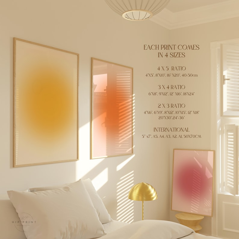 Positive Aura Posters Set Of 6, Spiritual Poster, Grainy Gradient, Gradient Print, Colourful Aura Poster, Trendy Wall Art DIGITAL DOWNLOAD image 7