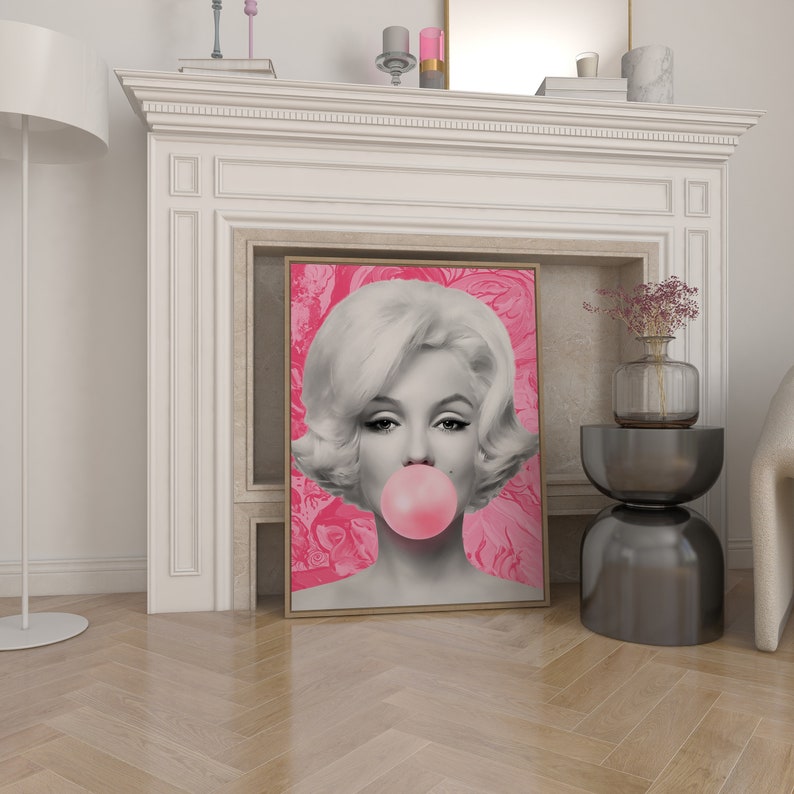 Marilyn Monroe Bubble Gum ,Fashion Print Logo INSTANT DOWNLOAD, Pop Art Print, Wall Art, Printable Art, Digital Download, Fashion Print zdjęcie 6