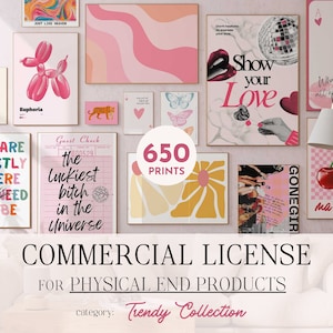 License for Set of 650 Wall Art Bundle, Poster Set License, Only Physical Product Commercial License, Start Your Small Business .