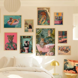 Maximalist wall set, Printable eclectic wall art, Feminist Wall Decor, Digital wall art, Colorful Poster, Trendy Poster ,Digital download .