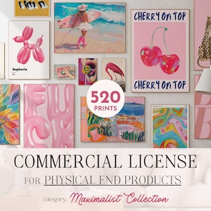 Commercial License for Set of 520 Wall Art Bundle, Poster Set License, Only Physical Product Commercial License, Start Your Small Business .